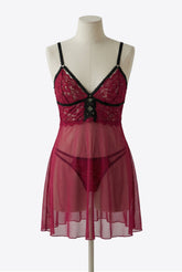 Mesh and Floral lace Nightie