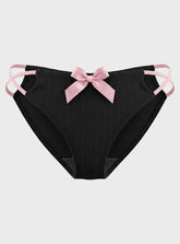 Ribbed Bow Strap Panty