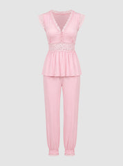 Blush Lace Lounge Set
