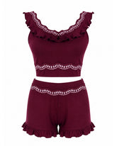 Burgundy Lace Set
