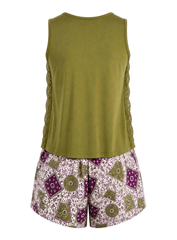 Olive Lace Lounge Set