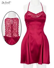 Satin Bloom Lace Dress