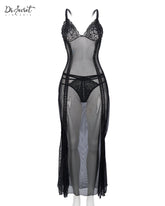 Midnight Lace Sheer Dress