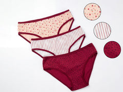 Floral Cotton Bikini 3-Piece Set-L