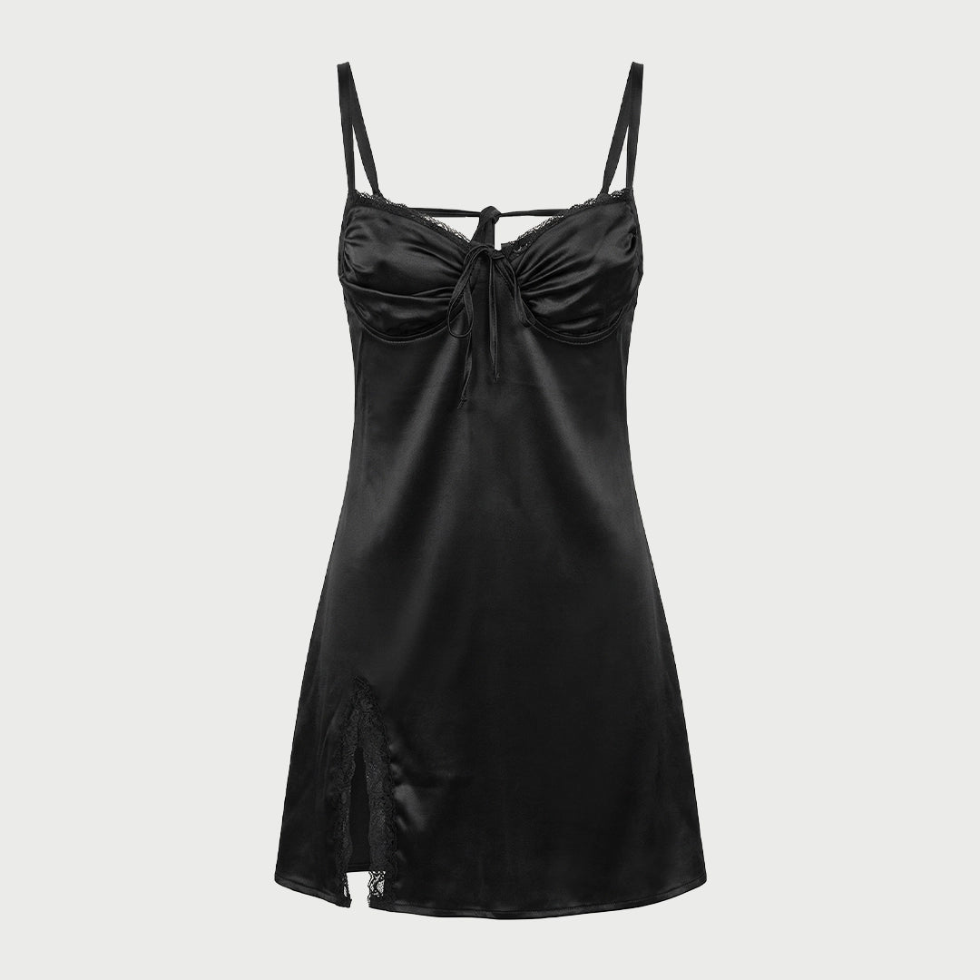 Black Satin Nightdress