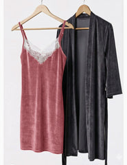 Signature Velvet Robe & Nightshirt
