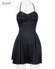 Satin Bloom Lace Dress